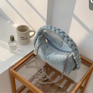 Urban Expressions Light Blue Braided Handle Bag